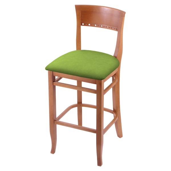 25" Counter Stool, Medium Finish, Canter Kiwi Green Seat